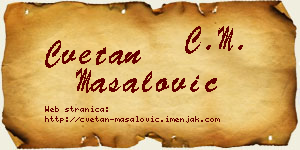 Cvetan Masalović vizit kartica